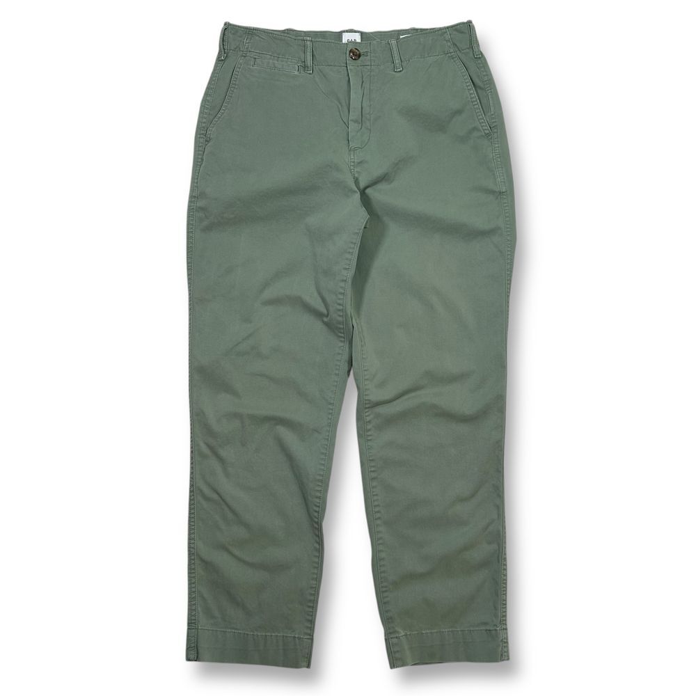Gap Straight‎ Khaki Green Cotton Chino Pants Casual Trousers Womens 8